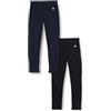 Champion Legacy Legacy American Classics G - Cotton-Lycra 2Pack Leggings, Blu Marino/Nero, 15-16 Anni Bambina FW23