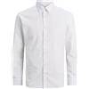 JACK & JONES Jjjoe Shirt LS Plain Camicia, Bianco, XL Uomo