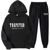 KERLI Set di Tuta da Uomo e Donne Trapstar di Marca alla Moda,Unisex Hoodie Set Jogging Sportiva Stampa 2 Pezzi Felpe con Cappuccio,Set Felpa In Pile Con Cappuccio (Color : Black 2, Dimensione : XL