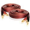 LONPOO Cavo altoparlante in rame puro (con connettori a banana placcati in oro, 14 AWG, 2 M) - cavo altoparlante per casse LP42