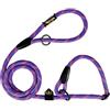 AVANZONA Guinzaglio Antitrazione a Cappio per Cani, 160 cm. Violet con Rosa | Con collare integrato, corda intrecciata in poliestere da 12 mm, per cani di taglia media e grande, prodotto in Spagna