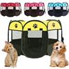 Piashow Recinto per Cani da Interno, Recinzione per Cuccioli 74x74x43cm Gabbia per Cani Recinto per Gatti da Interno, Box per Cucciolo Gattini Conigli (Giallo)