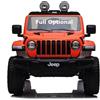 TOYSCAR Macchina Elettrica per Bambini Jeep Wrangler Rubicon Full Optional Auto Elettrica per Bambini Telecomandata 2 posti Sedile in Pelle Porte Apribili Doppio Motore Elettrico 12V Arancione