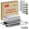 LouMaxx Chiusura magnetica forte, forza di tenuta, 4 kg, set da 10 pezzi, in acciaio inox, magnete per porta, calamita per mobili, chiusura magnetica in acciaio inox, supporto magnetico per porta