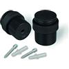 LouMaxx Ferma Porta da Pavimento, Blocca Porta in Metallo Nero Opaco da Avvitare - Set di 2 Fermaporta, con Viti - Fermaporta per Porte Blindate - Ferma Finestre da Esterno