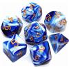 CREEBUY Set di dadi poliedrici blu e bianchi, per dungeon e dragons, D&D, set di 7 dadi per giochi di ruolo, con sacchetto