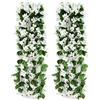 wocpvm 2 Pezzi 70 CM Fiori Artificiali fiori finti per decorazioni interno Fiori Artificiali Pendenti, per Ufficio, Decorazione Domestica, Giardino Di Casa, Festa, Matrimonio, Bianco
