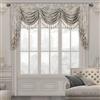 TOPLUXE Mantovana a Cascata per Finestre, Mantovana Damascata con Nappe, Tenda Corta Jacquard per Camera da Letto Soggiorno Cucina, Decorazione Natalizia (Larghezza 200cm, Grigio Chiaro)
