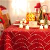 Deconovo Tovaglia Antimacchia Impermeabile Rettangolare in Tessuto Oxford Natalizia Elegante con Stampa Caramella per Ristorante 130x160cm Rosso