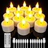 PChero Candele ricaricabili con telecomando, 12pcs LED Candele tremolanti senza fiamma Luci di candela elettriche USB per la decorazione della festa di Natale della stanza di casa - Bianco caldo