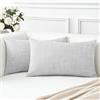 Artscope 2 Pezzi Federe per Cuscini in Finto Lino Minimalista Copricuscini Decorativo per Domestica Soggiorno Camera da Letto Divano 30x50cm, Grigio Chiaro