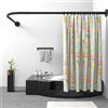 Misounda Asta per Tenda Doccia L Forma, Regolabile Bastone Tenda Doccia Angolare in Acciaio Inox, 120x120 cm Tubo Tenda Doccia con Inox Anelli, per Vasca da Bagno Bagno Spogliatoio Armadio, Forata