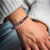 Made by Nami Bracciale Chakra Yoga Set Di 2 Donna e Uomo - Bracciale Con Perline Da 6mm Del Buddismo Zen Per La Famiglia e Gli Amici - Protezione Tantrica, Portafortuna, Talismano (Nero e arancione)