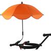 JUOPZKENN Ombrellone universale per passeggino, protezione UV, con morsetto, 360 gradi, per sedie da spiaggia, impermeabile, portatile, per passeggini, golf, carrelli, sedie a rotelle (arancione)