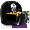 Duronic AF1 /BK Friggitrice ad Aria 1500 W - Friggitrice senza olio - Robot da cucina multifunzionale per friggere con libro di ricette - Ideale per friggere, grigliare, arrostire e cottura al forno