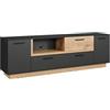 trendteam smart living - Tavolino basso per TV - Soggiorno - Synnax - Dimensioni di montaggio (L x A x P) 187 x 59 x 40 cm - Colore antracite con Coast Evoke rovere - 213432284
