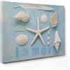 ConKrea QUADRO SU TELA CANVAS - INTELAIATO - PRONTO DA APPENDERE - Mare - Conchiglie - 30x40cm - Senza Cornice - (cod.1570)