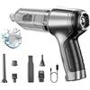WANWEN Mini aspirapolvere per Auto Portatile Ricaricabile Senza Fili, soffiatore, Compressione del Vuoto 3 in 1 aspirapolvere a Mano 120 W 12000 Pa Potente aspirapolvere (Brushless Motor-Silver)