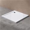doporro Piatto Doccia 100x100 H 4 cm Quadrato in Acrilico Bianco Design Bordato Resistente a Urti e Graffi - Faro1