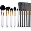 ENZO KEN Set di Pennelli da Trucco per Capelli Neri Naturali di Capra Professionale, Extra Morbidi, Set di Pennelli per Ombretti Luxe con Borse arrotolabile, 12 Pezzi Beauty Basic Set e Kit