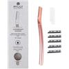 MYLILY Rasoio viso oro rosa | Dermaplaning viso | Eyebrow razor | Con 5 lametta viso donna