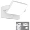 Klighten 24W LED Applique Esterno/Interno con Sensore di Movimento, Lampade da Parete Orientabile IP65 Applique da Parete in Alluminio per Giardini Terrazza, Bianca, Bianco Freddo 5700K-6000K