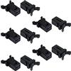 Young Wolf Set di 10 chiusure a scatto in plastica per pattumiera, compatibili con Brabantia da 3 a 50 litri, con coperchio a sfioramento (nero)
