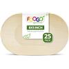 FOOGO Green 25 Vassoi Monouso in Foglia di Palma, Piccoli 20cmx12,5 cm, Pizza, Vassoi, Antipasti, Tartine, Aperitivi, Resistenti come i Vassoi in Legno per Alimenti Caldi, Stuzzichini