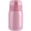 Ausla Borraccia Termica in Acciaio Inox 200 mL Bottiglia Termica per Bevande Calde/Fredde Borraccia Isolante Sottovuoto per Scuola Ufficio Palestra Viaggio 6,5 x 13 cm (Rosa)