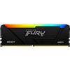 Kingston FURY Beast RGB 16GB 3200MT/s DDR4 CL16 DIMM Memorie per Desktop KF432C16BB12A/16