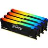 Kingston FURY Beast RGB 128GB 3200MT/s DDR4 CL16 DIMM (Kit da 4) Memorie per Desktop KF432C16BB2AK4/128