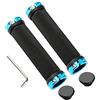 QitinDasen 1 Paio Professionale Impugnature Bici, Manopole MTB Ergonomiche, Manopole Bici Gomma, Manopole Manubrio Bici, Impugnature Bicicletta per Diametro Esterno di 22mm (Blu)