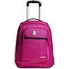Invicta Trolley Scuola Bump, Fucsia, New Way, 2 in 1, Doppio Uso, con Spallacci Uso Zaino, Doppio Scomparto con Tasca Porta PC, Tasca Porta Borraccia, con Organizer, Maxi Capienza, Scuola e Viaggio