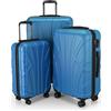 SUITLINE - Valigia media rigida leggera bagagli da stiva espandibile, 66 cm, 68 litri, Ciano