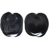 Faringoto Parrucche corte con frangetta nera toupet invisibile diradamento dei capelli parrucca parrucca capelli spessi