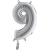 BIG PARTY Palloncino - numero 9 - H 36 cm - mylar - argento - Big party (unità vendita 1 pz.)