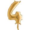 BIG PARTY Palloncino - numero 4 - H 36 cm - mylar - oro - Big party (unità vendita 1 pz.)