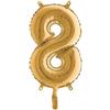BIG PARTY Palloncino - numero 8 - H 36 cm - mylar - oro - Big party (unità vendita 1 pz.)