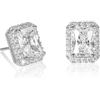 Diamond Treats Orecchini Donna Argento 925, Orecchini Taglio Smeraldo con Pietre Zirconi, Orecchini Argento Donna con una Confezione Regalo