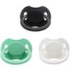 LittleForBig Bigshield Generazione-II Adulti Dimensioni Ciuccio 3 Paci Pack - Verde/Nero/Bianco