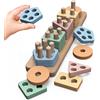Joozmui Puzzle in Legno Montessori 1 2 3 Anni, attività in Legno Colorato e Giochi per Lo Sviluppo, Giocattoli Montessori per Bambini di 1 Anno (B)
