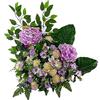 DRW Centro Fiori Artificiali Cimitero, Santi, Chiese, Anniversari, Cerimonie, Matrimoni Malva Viola con peonie, Gerbere, Margherite e Orchidee 75x85x35 cm