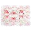 Shiwaki Flower - Pannello di fiori artificiali da parete, paravento, romantico, sfondo floreale, siepe, arredamento per casa, matrimoni, feste, fondale per foto, Rosa chiaro e rosa bianca, 60 x 40 cm