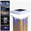 GEYUEYA Home Luce Solare Pilastro Giardino all'aperto IP65 Impermeabile Quadrato Bianco Paesaggio Cap Lamp per Patio Recinzione Pali in Legno (1 Pcs)