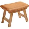 Aibiju Poggiapiedi Ottomano Piccolo, Poggiapiedi Pouf Ottomano Sgabello con gradino in legno con morbido cuscino per Soggiorno, Camera da letto e Cucina,Rivestimento arancione YD-1356
