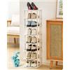 Baffect Organizer Scarpe, Combinabili in Modo Flessibile, Porta in Plastica con Capacità di 8 Paia per Armadi, Cabine, Ingressi (Bianco)