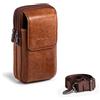 Hengwin Marsupio da Cintura per Cellulare, Borsa a Tracolla in Vera Pelle con Cinturino, Marsupio da Cintura per Uomo, Porta Smartphone da Cintura, Piccola Fondina da Viaggio per Denaro a Borsa