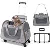 PETCUTE Trasportino per Cani e Gatti,Trasportino per Animali Domestici con Ruote,Pieghevole Borsa per Cani Piccola Taglia con Guinzaglio di Sicurezza,Carrello Confortevole per Cani e Gatti