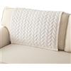 Eismodra Copridivano 3 Posti,Copri Divano Chaise Longue Angolare con Penisola,Velluto Antiscivolo Lavabile,per 2 Posti con Braccioli,per Cani Animali Domestici,Bianco,90 x 90 cm (Solo 1 Pezzo)