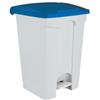 Adatto-M T115455 Pattumiera a pedale in plastica Bianca coperchio Blu 45 litri